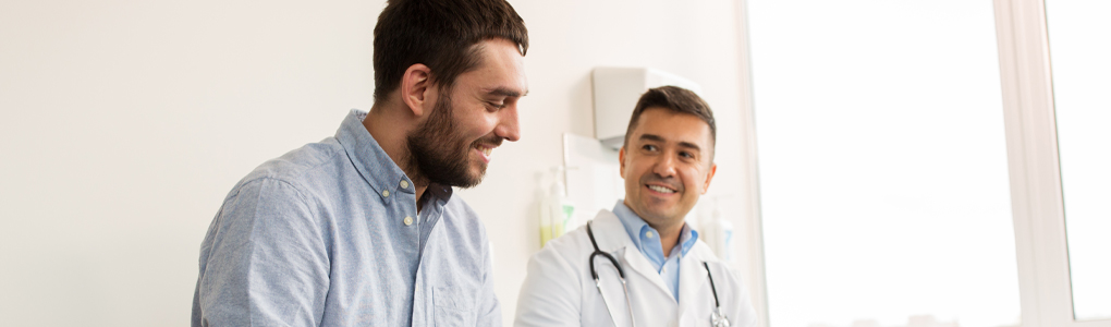 Patient getting evaluated by a doctor.
